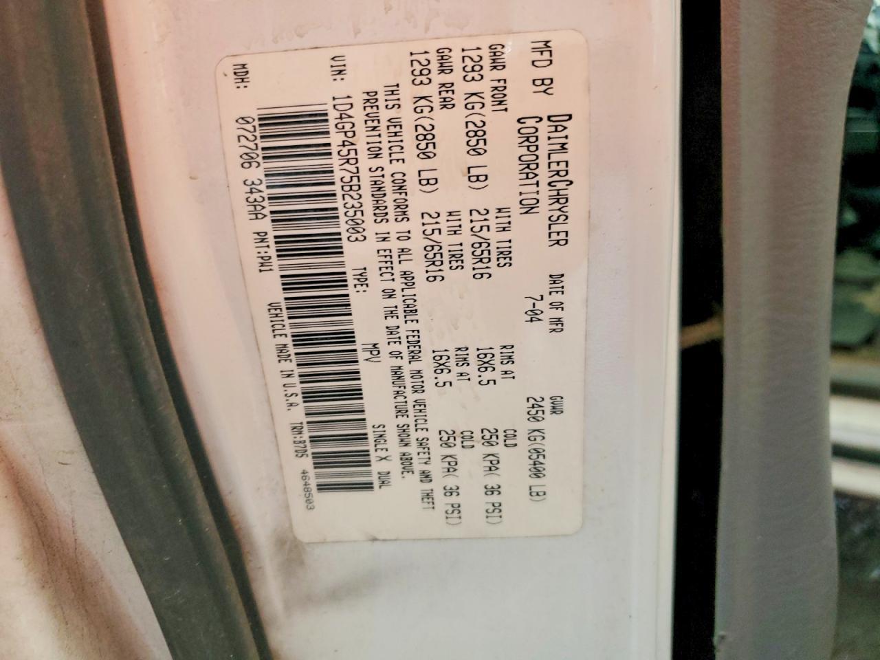 2005 Dodge Caravan sxt