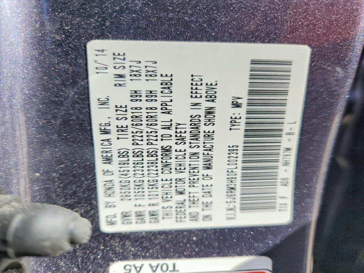 2015 Honda Cr-v Touring