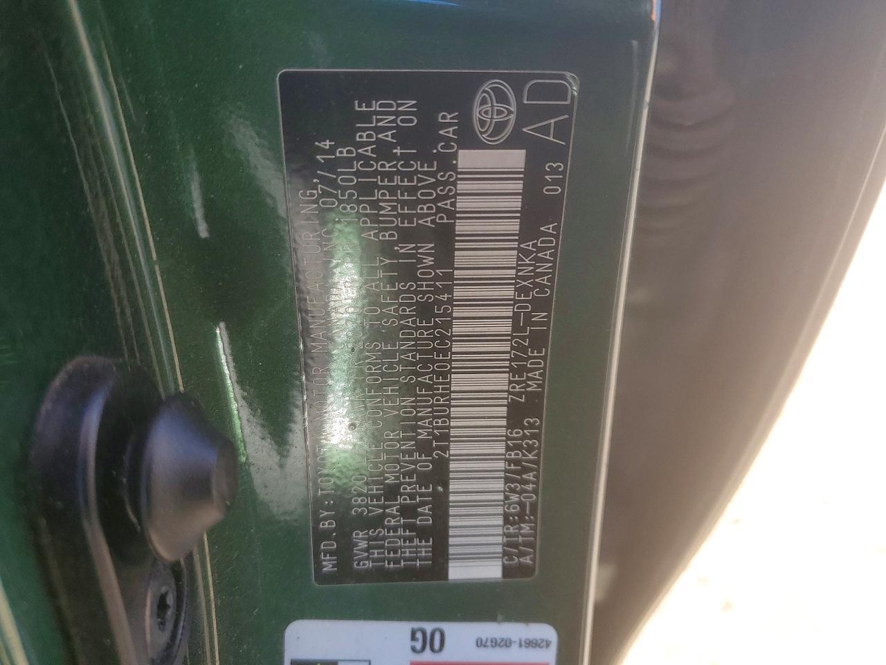 2014 Toyota Corolla l
