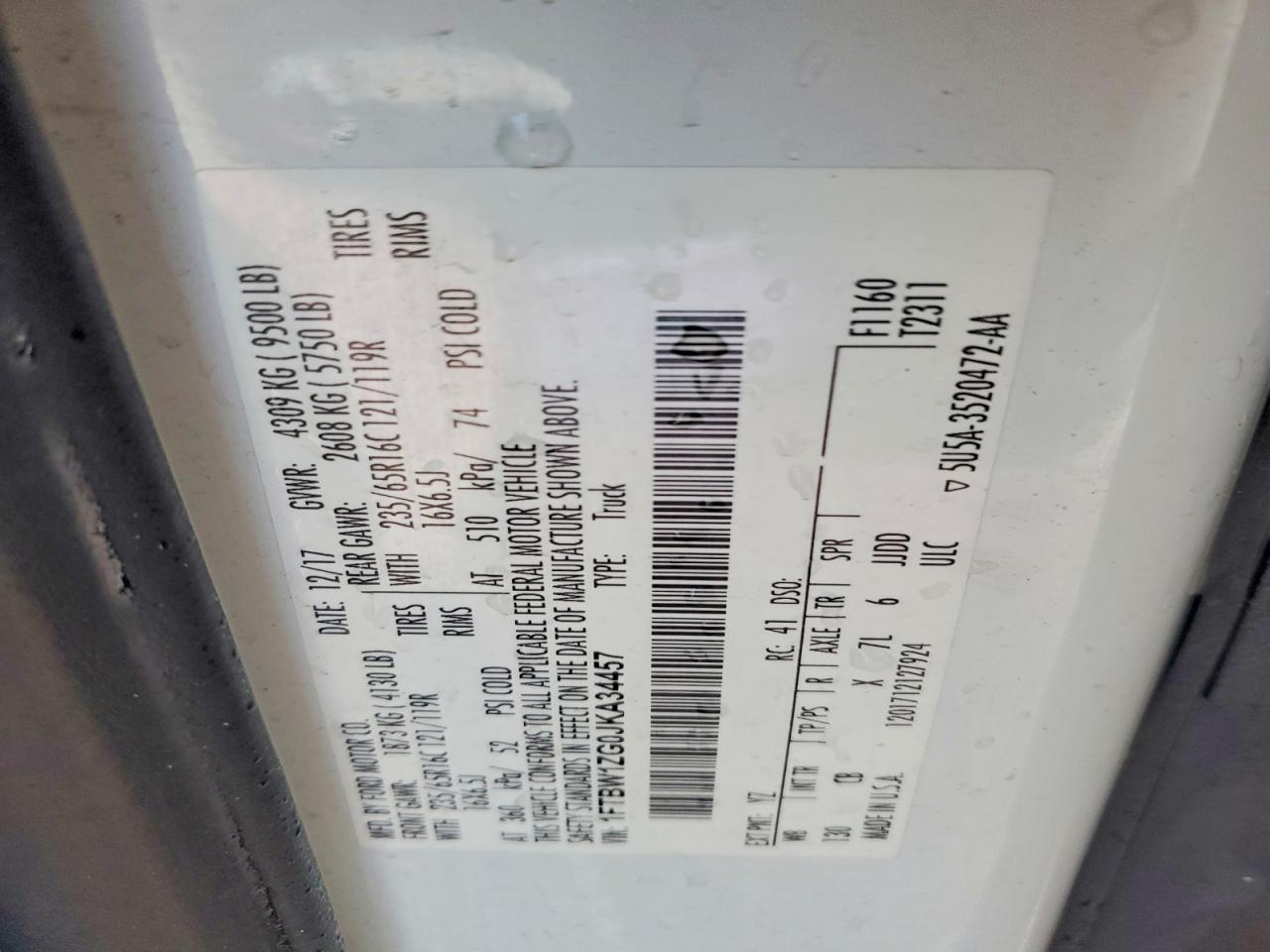 2018 Ford Transit T-350 Utility / Service Van