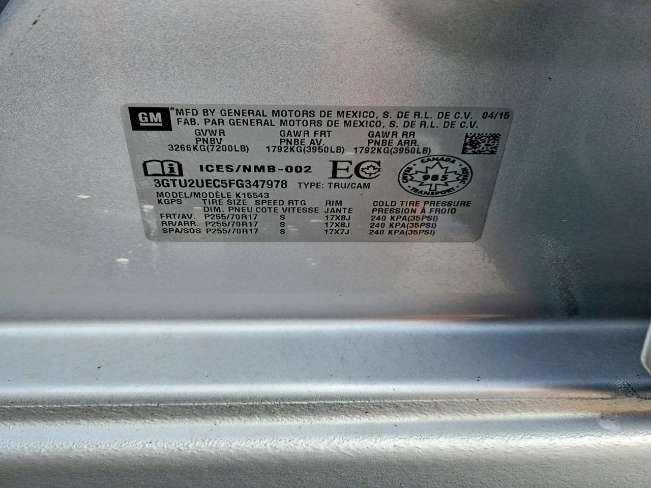 2015 GMC Sierra K1500 SLE