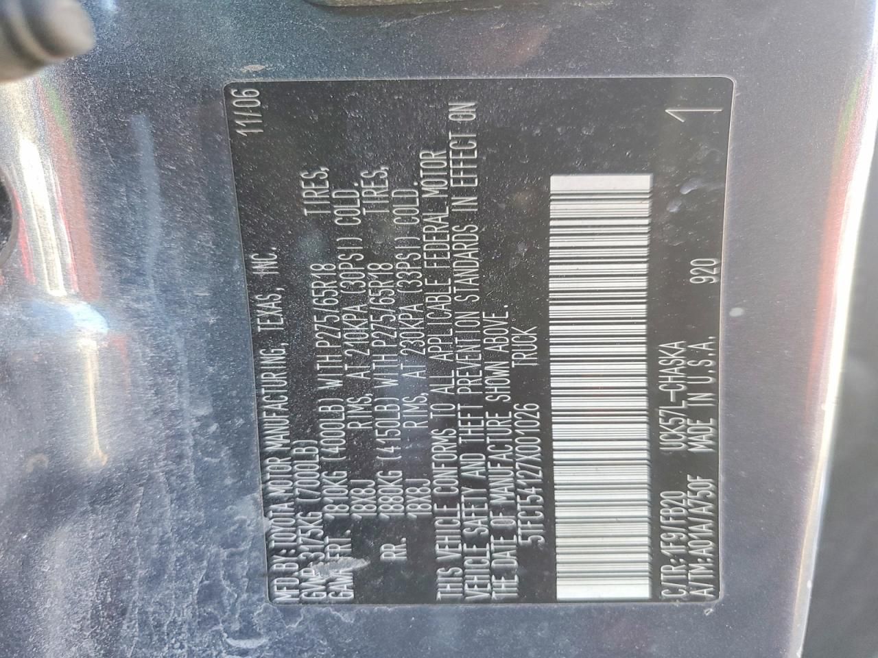 2007 Toyota Tundra Double cab SR5