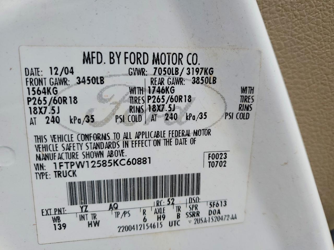 2005 Ford F150 Supercrew