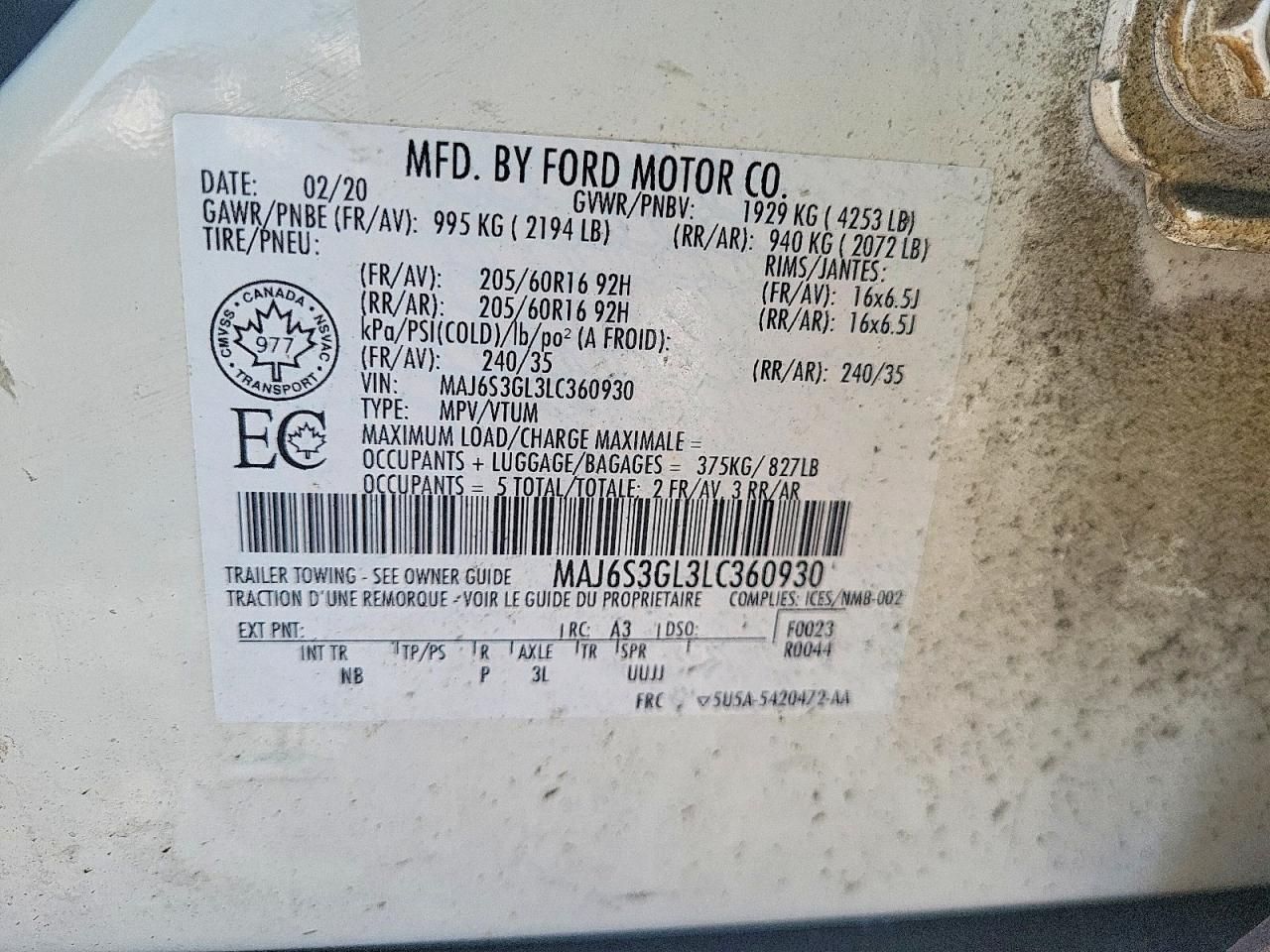 2020 Ford Ecosport se