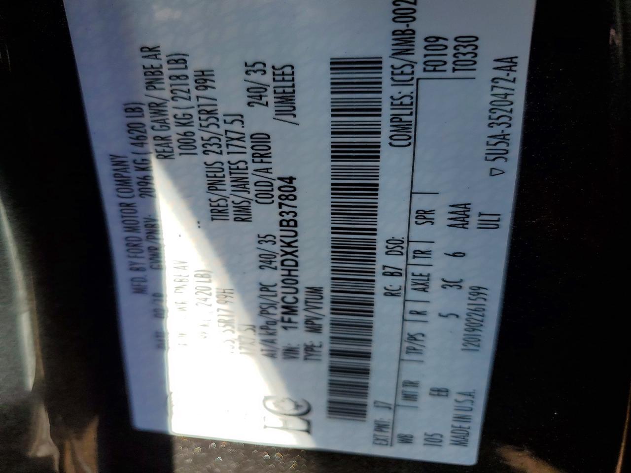 2019 Ford Escape sel