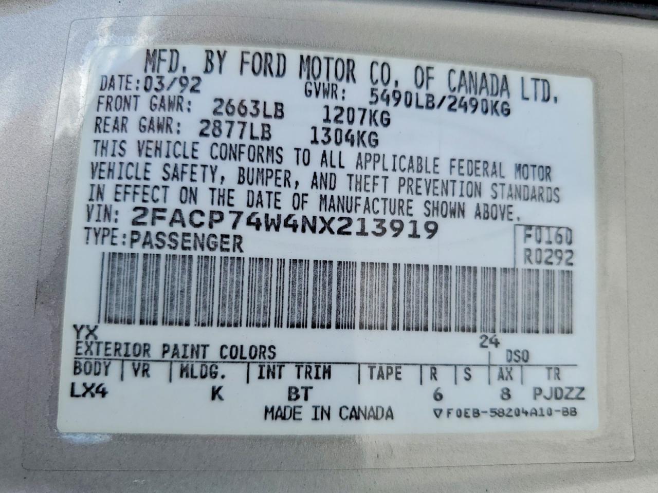 1992 Ford Crown Victoria lx
