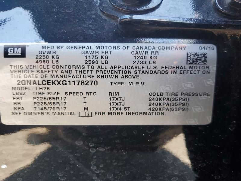 2016 Chevrolet Equinox lt