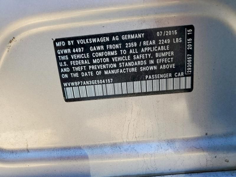 2016 Volkswagen Cc Base