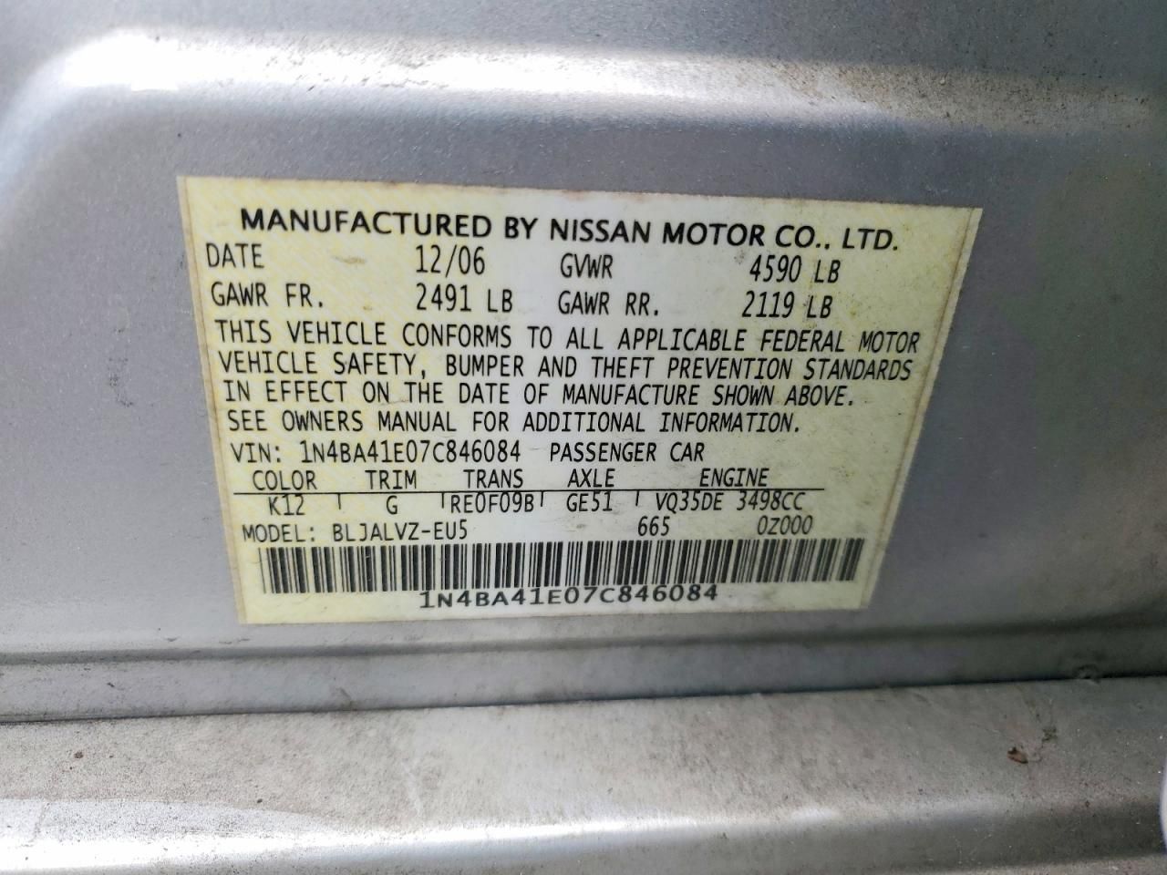 2007 Nissan Maxima se