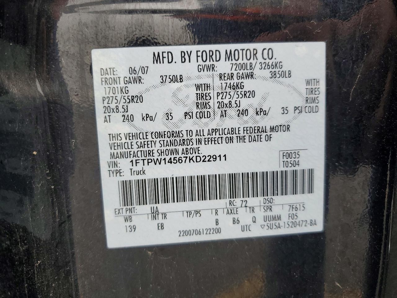 2007 Ford F150 Supercrew