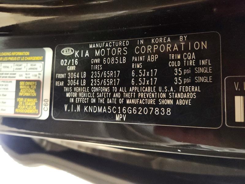 2016 KIA Sedona l