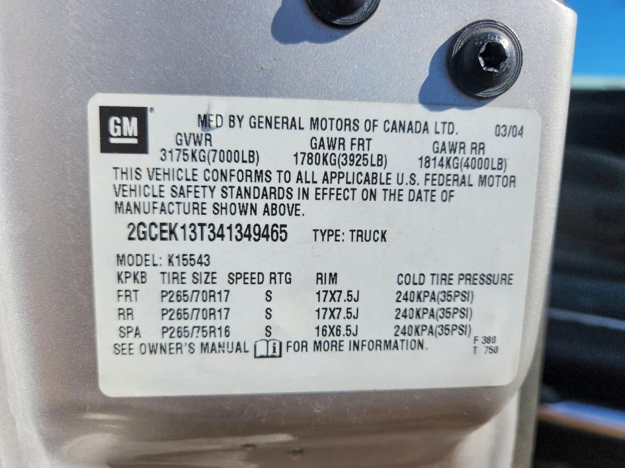 2004 Chevrolet Silverado K1500