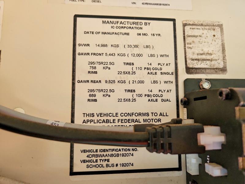 2016 Icrp 2016 IC Corporation RE Series School-School Bus