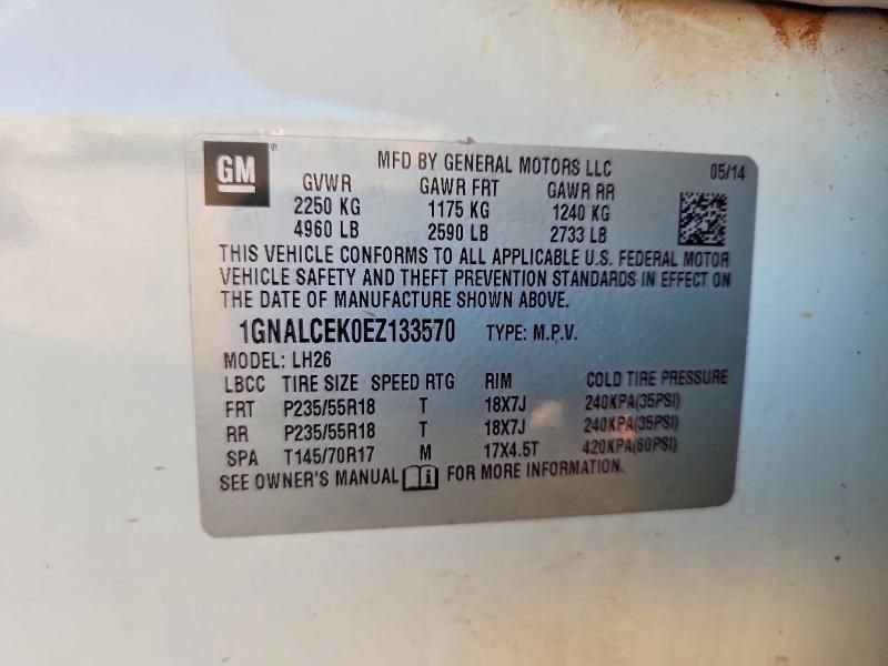 2014 Chevrolet Equinox lt