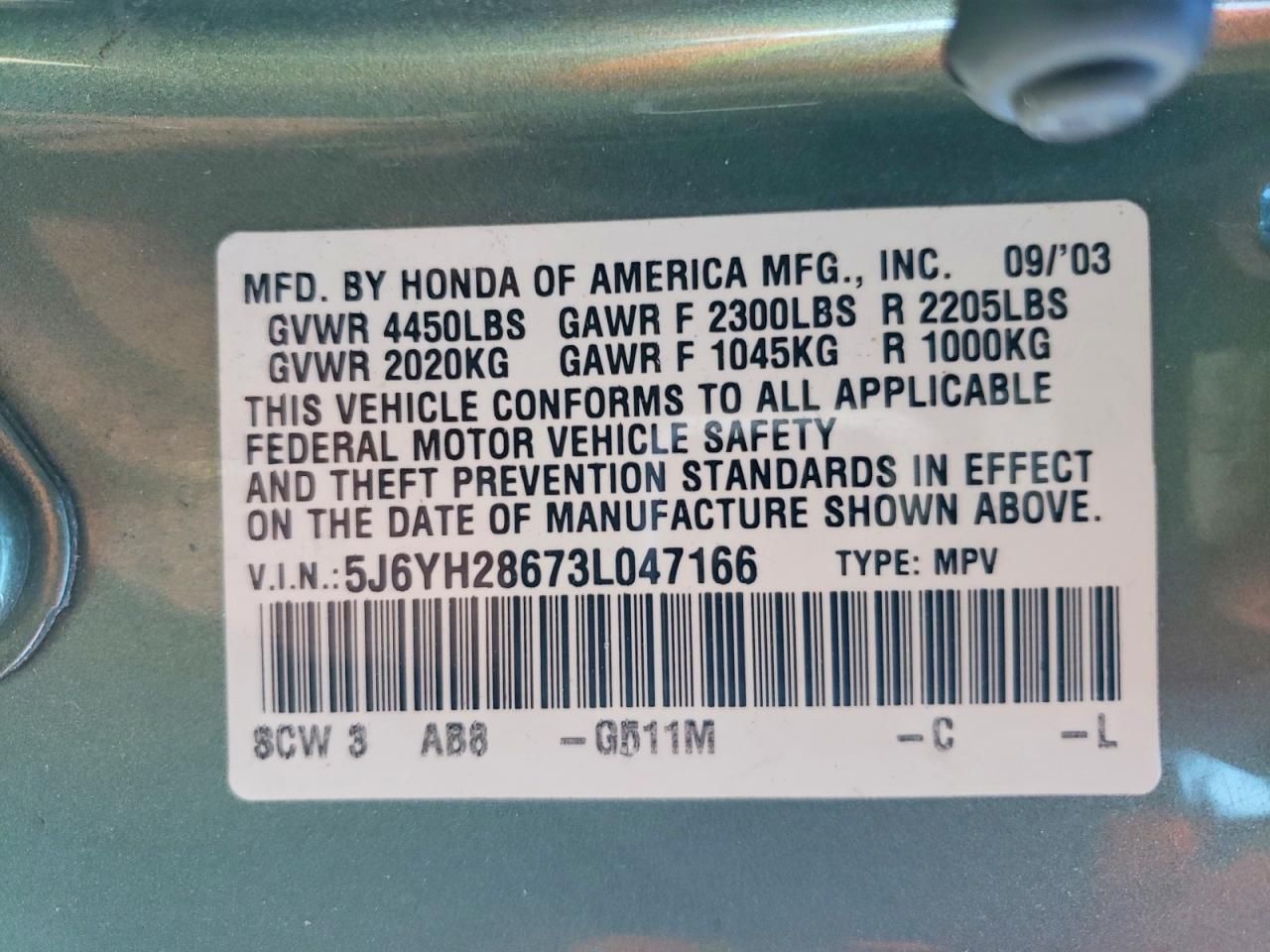 2003 Honda Element ex