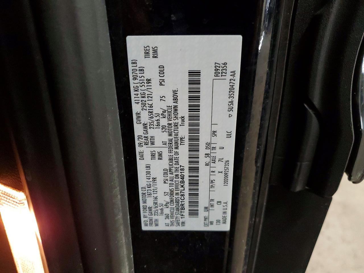 2020 Ford Transit 250 Utility / Service Van