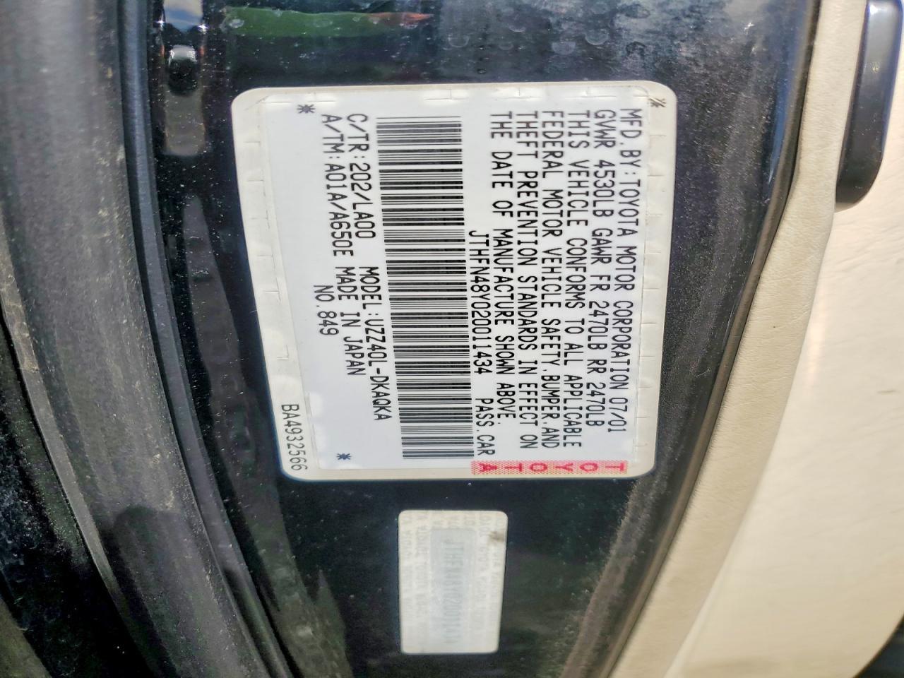 2002 Lexus Sc 430