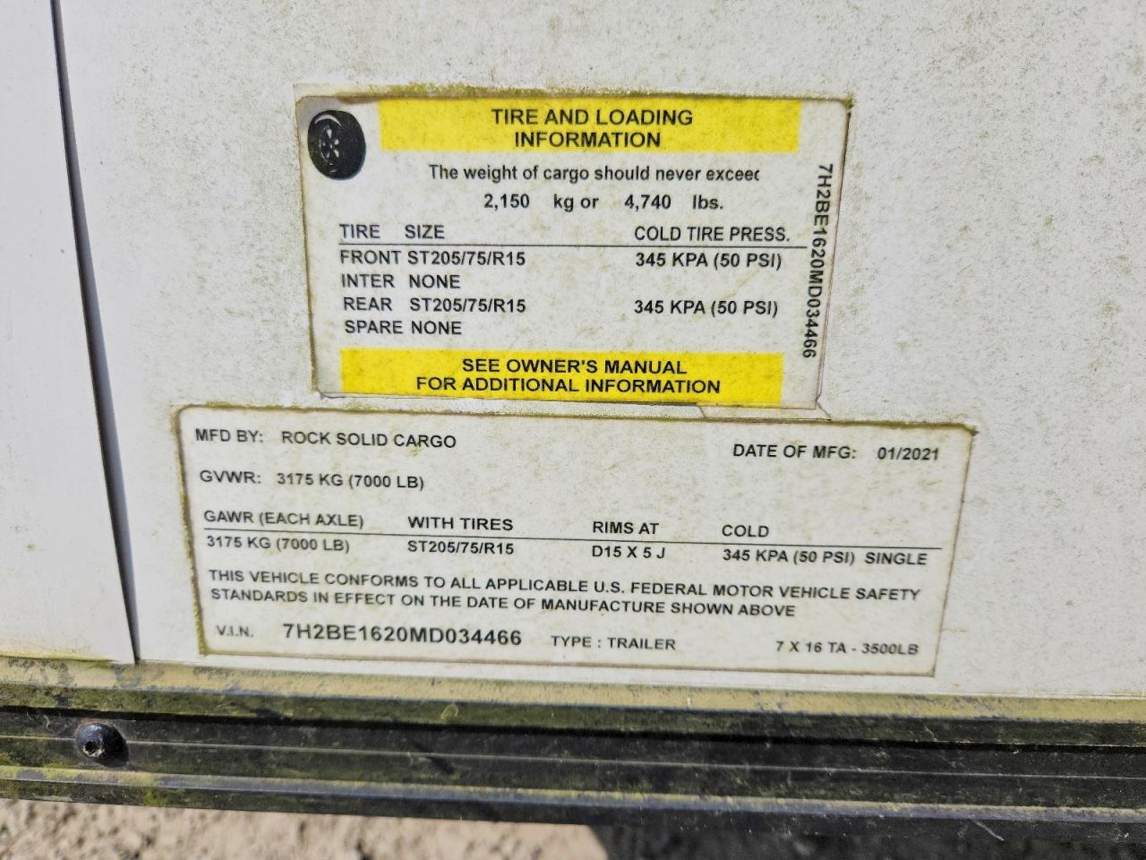 2021 Rock Solid Cargo 2021 Rocksolid Cargo 7C16TA Enclosed Cargo Trailer