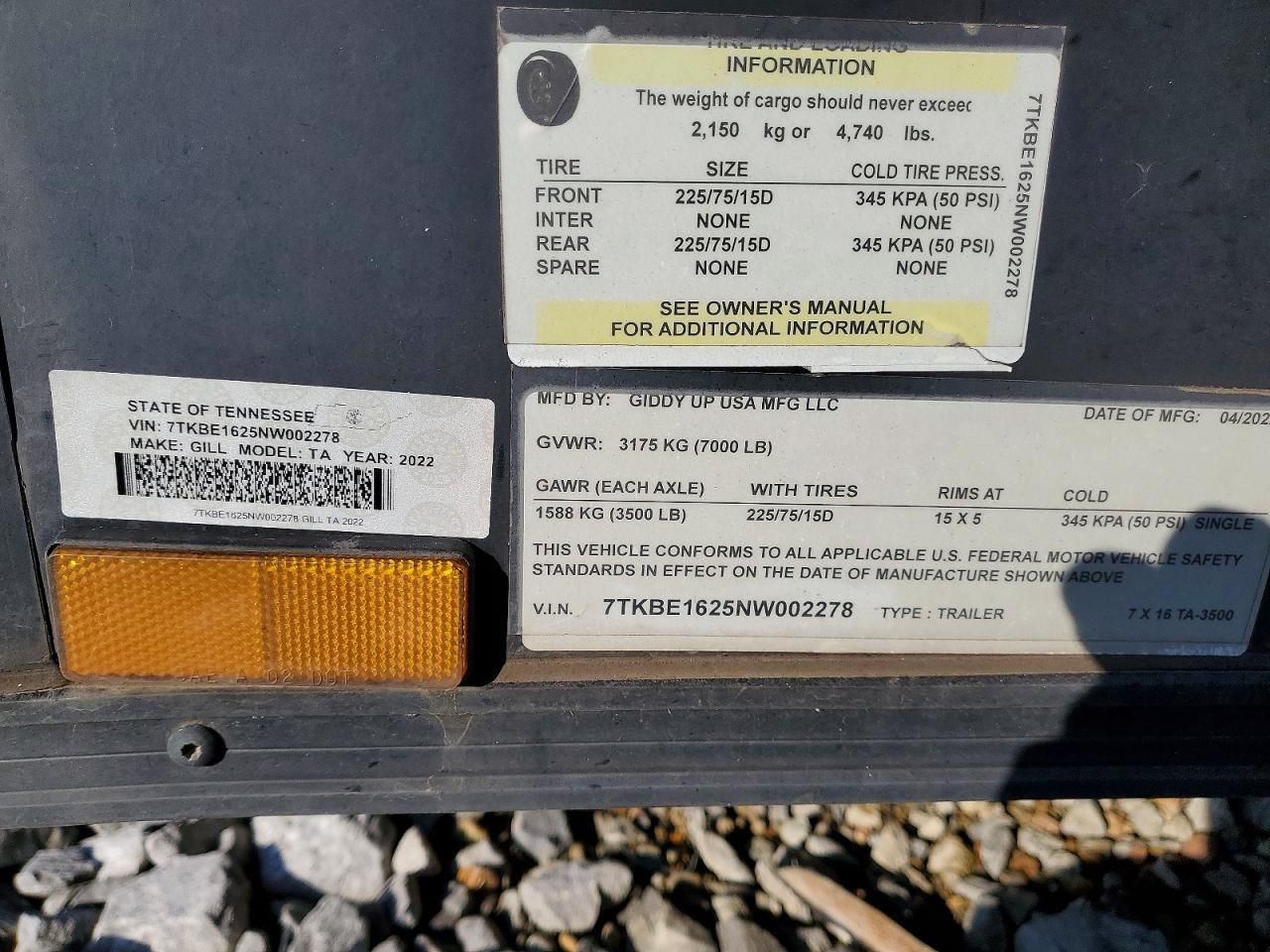 2022 Giddy Up 7X16TA Enclosed Cargo Trailer