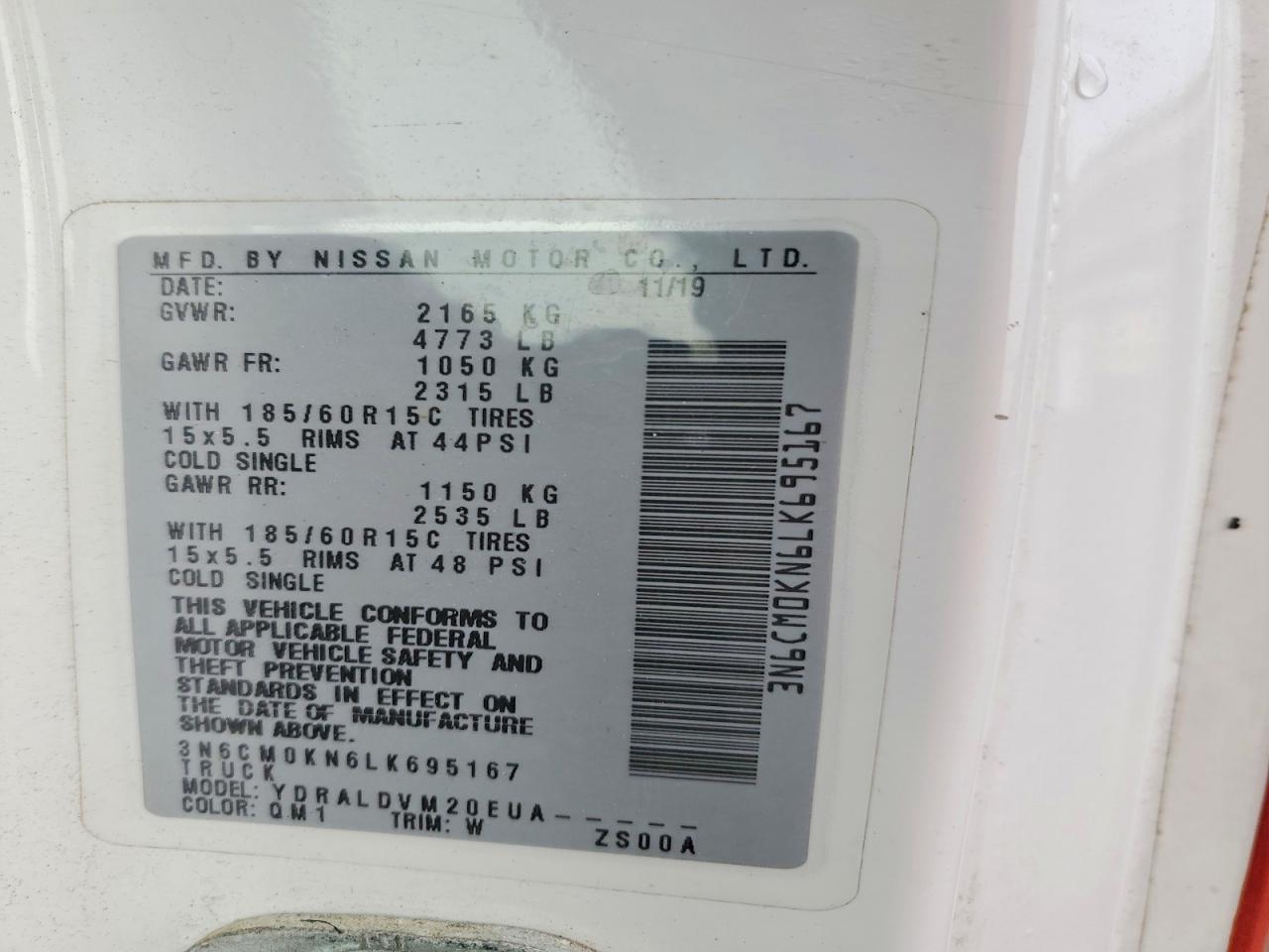 2020 Nissan NV200 S
