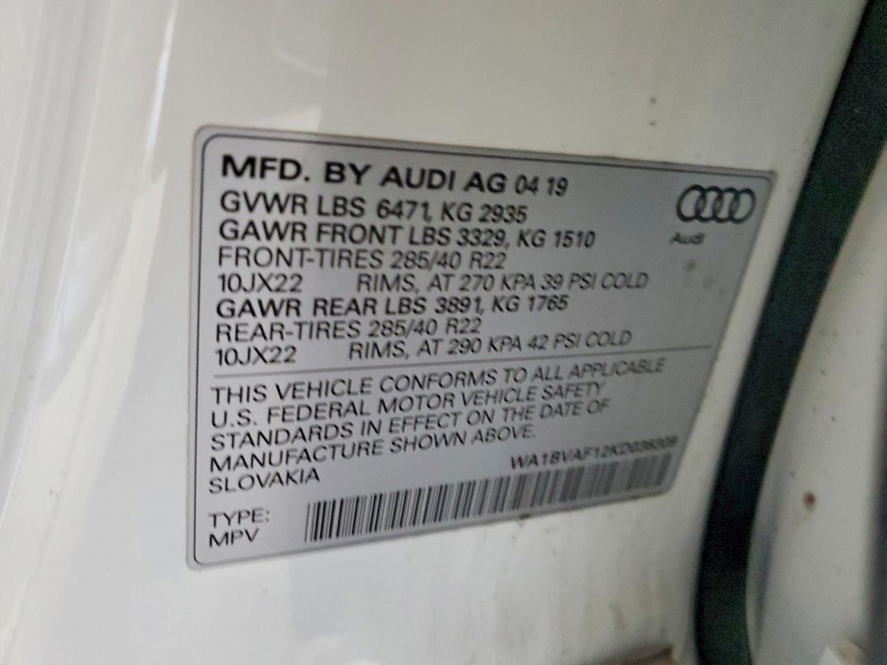 2019 Audi Q8 Premium Plus