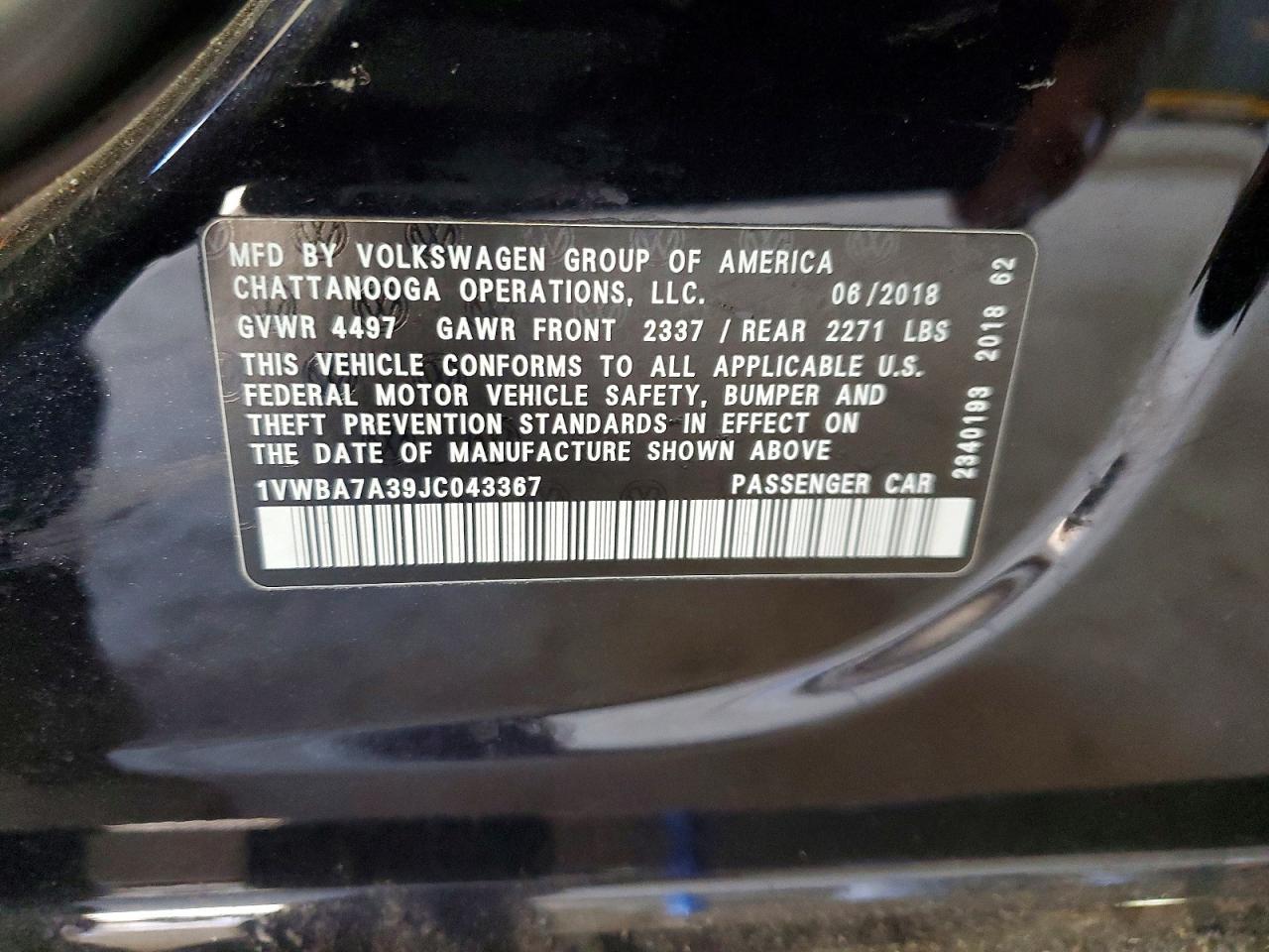 2018 Volkswagen Passat se