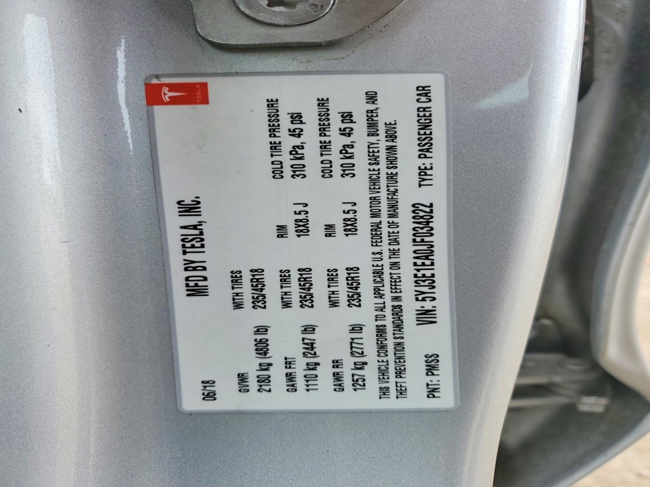 2018 Tesla Model 3