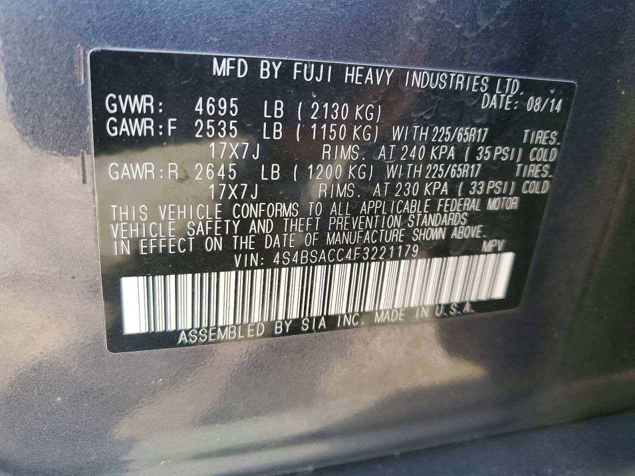 2015 Subaru Outback 2.5i Premium