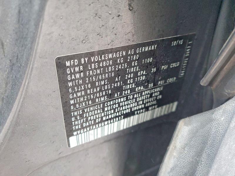 2016 Volkswagen Tiguan s