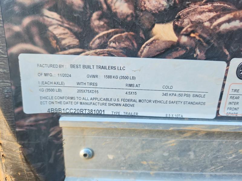 2024 Best Built 8.5X10TA Enclosed Cargo Food Trailer