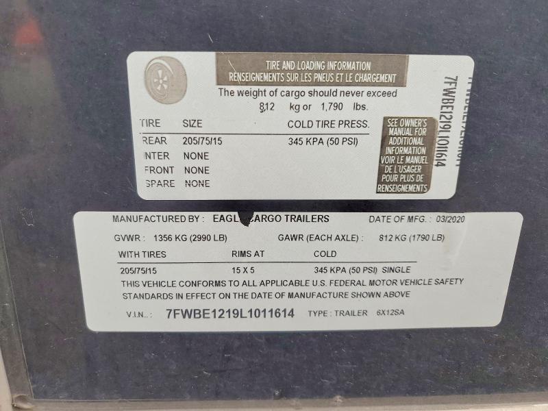 2020 Eagle Cargo Enclosed 6X12