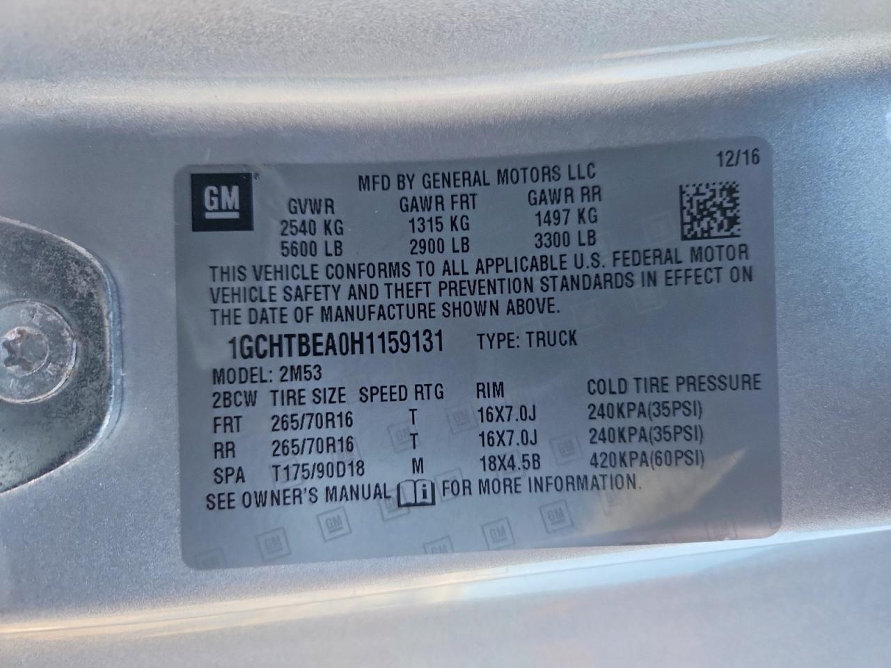 2017 Chev Colorado