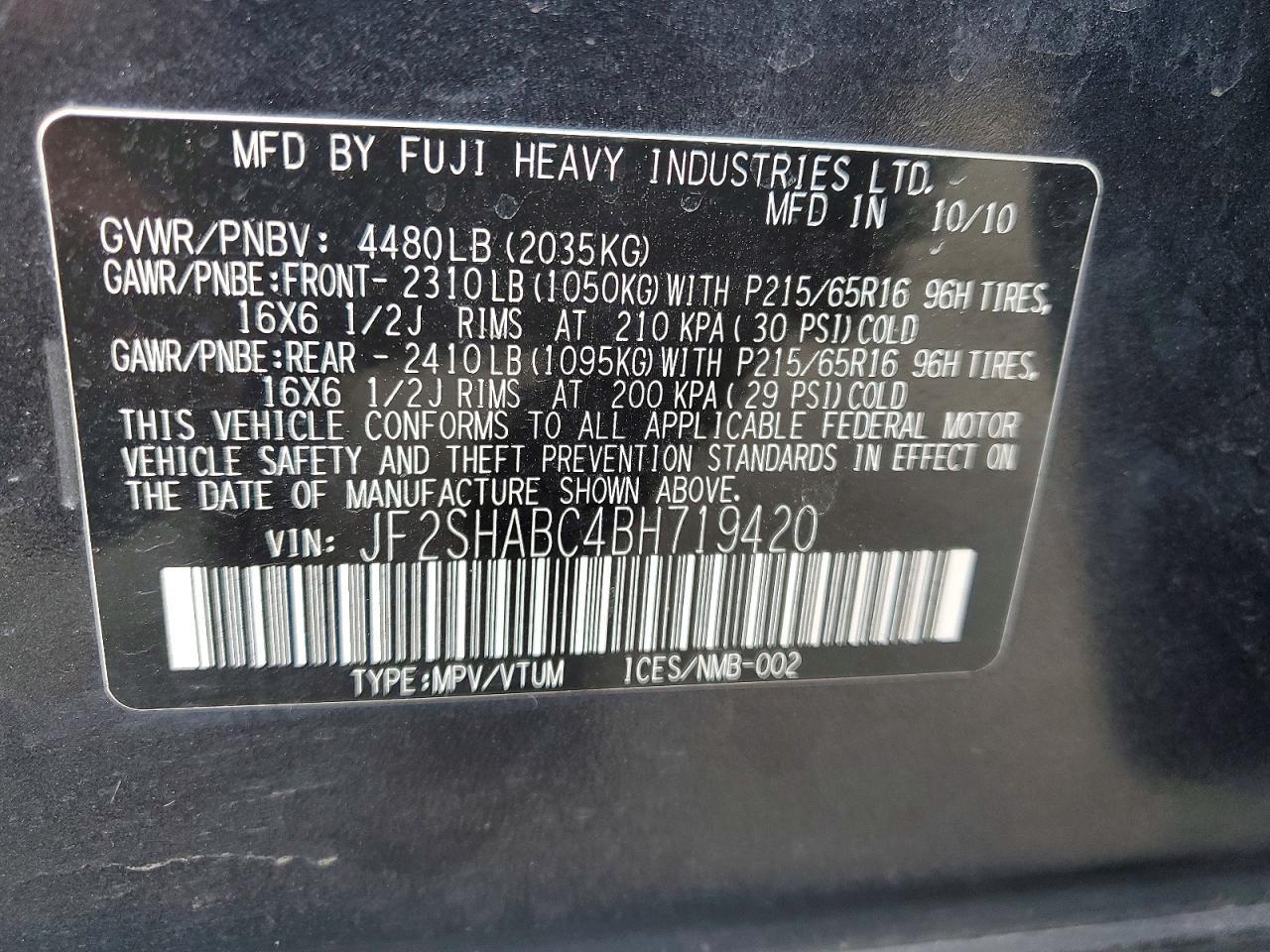2011 Subaru Forester 2.5x