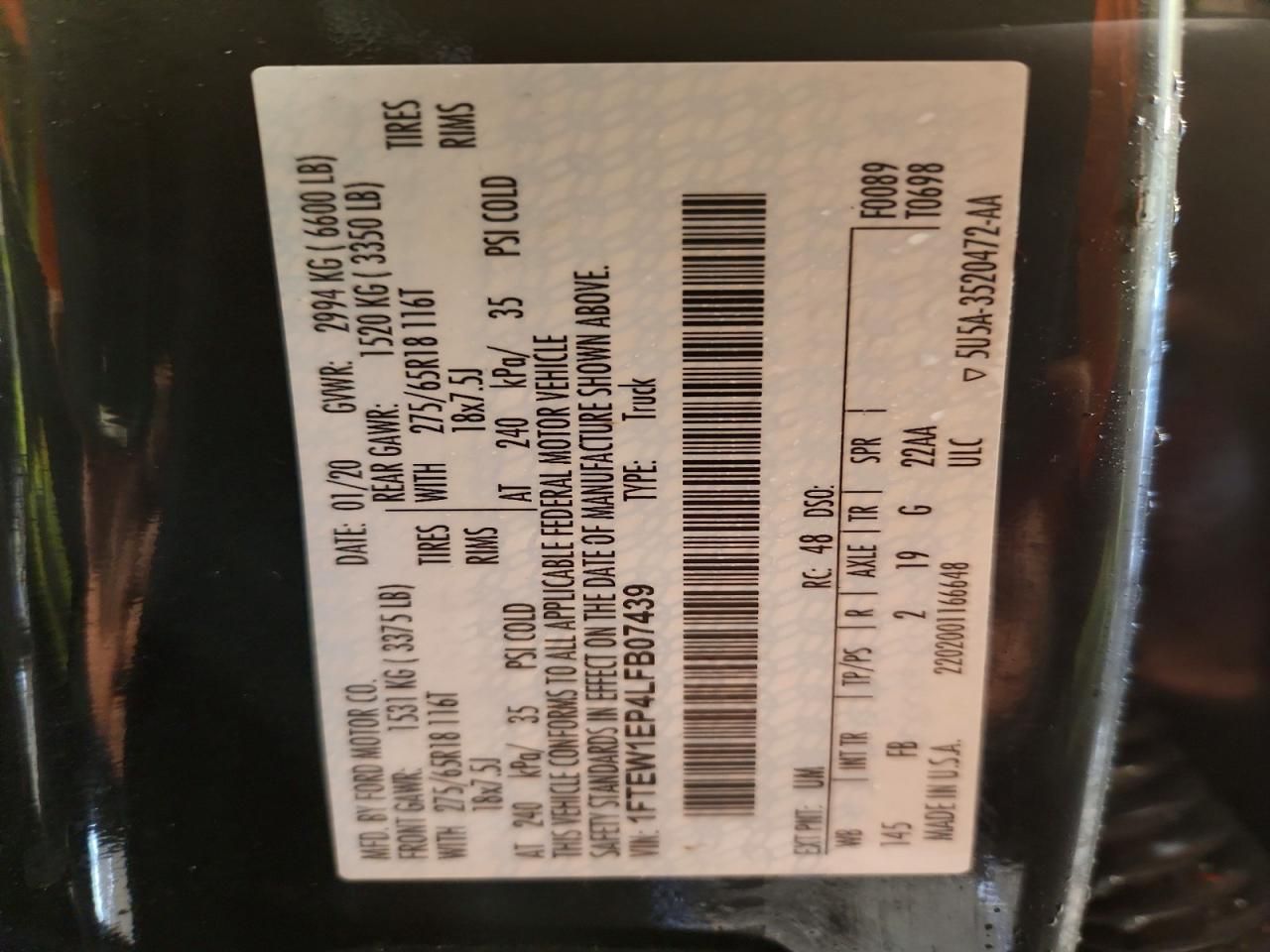 2020 Ford F150 Supercrew