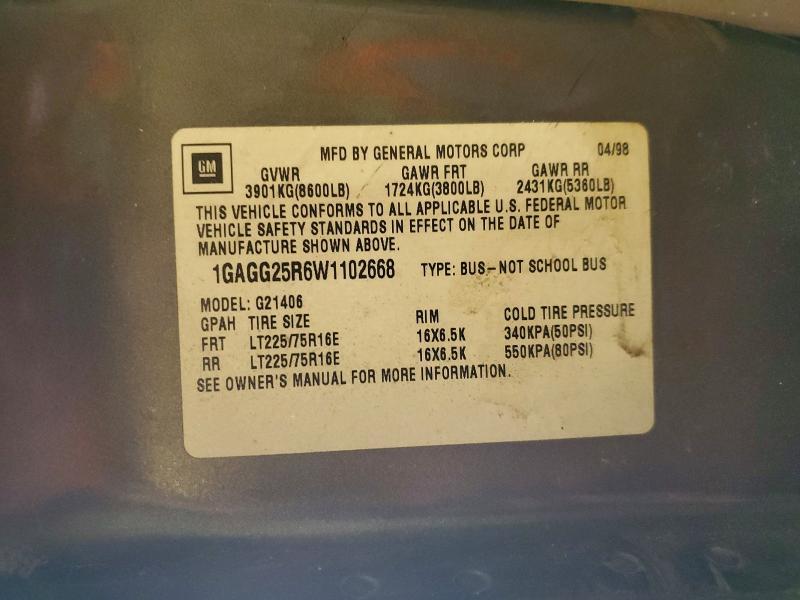 1998 Chevrolet Express G2500