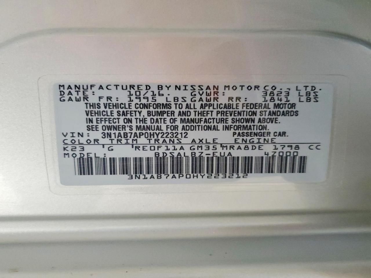 2017 Nissan Sentra s