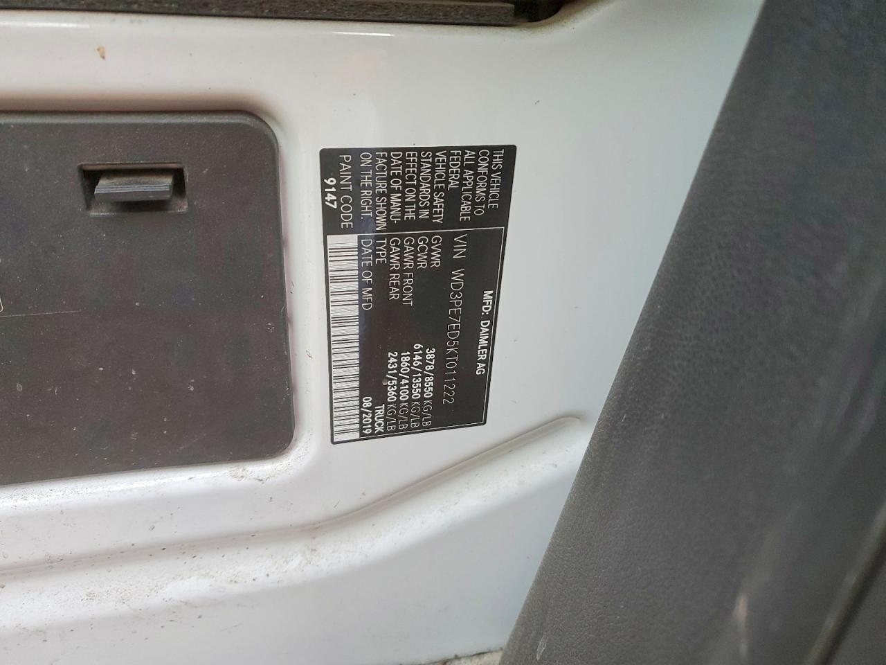 2019 Mercedes-Benz Sprinter 1500 Utility / Service Van