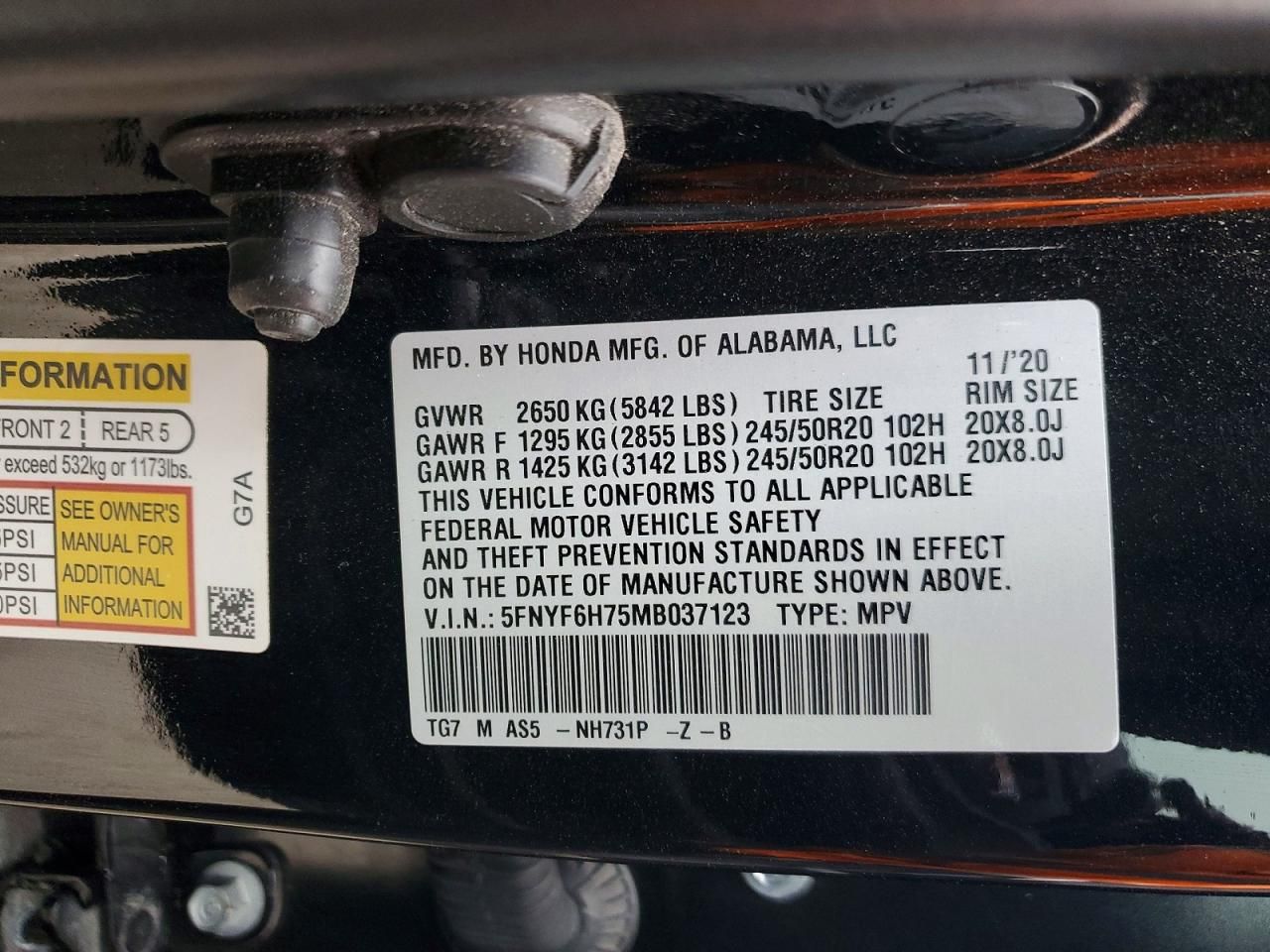 2021 Honda Pilot Black