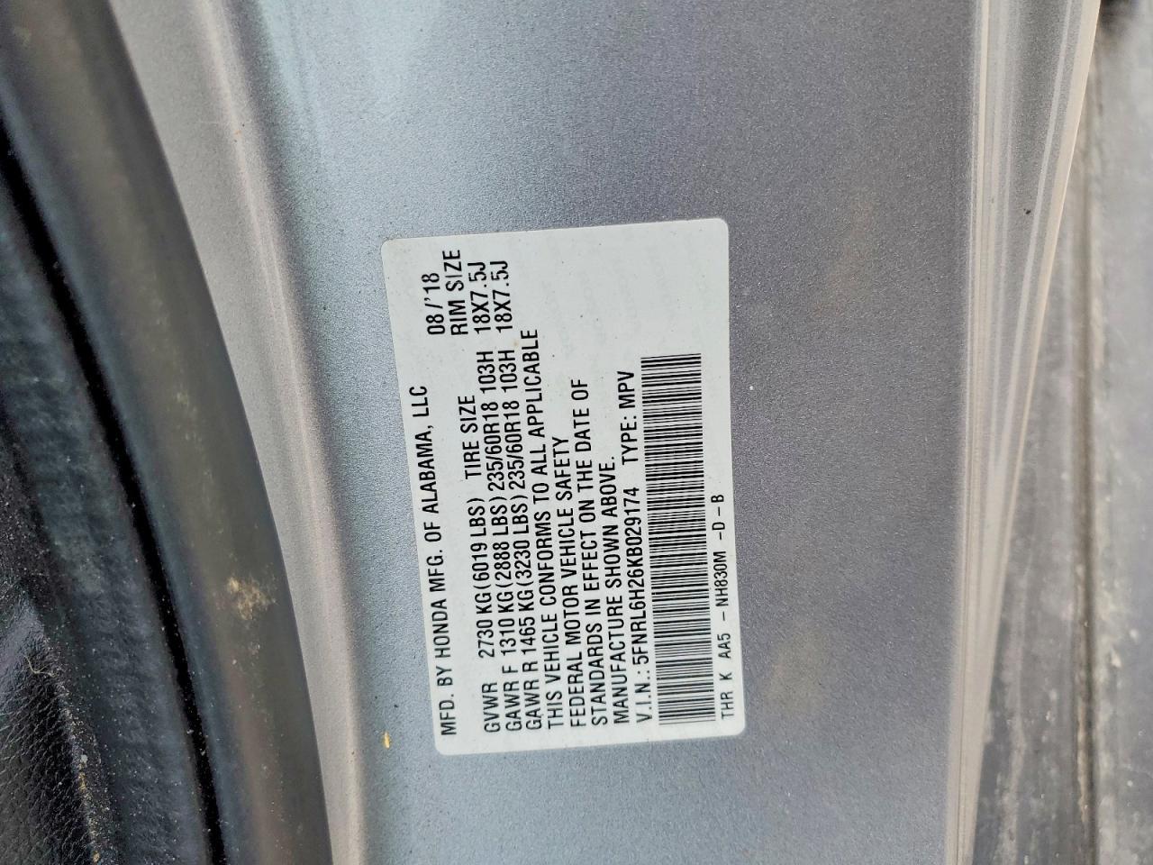 2019 Honda Odyssey lx