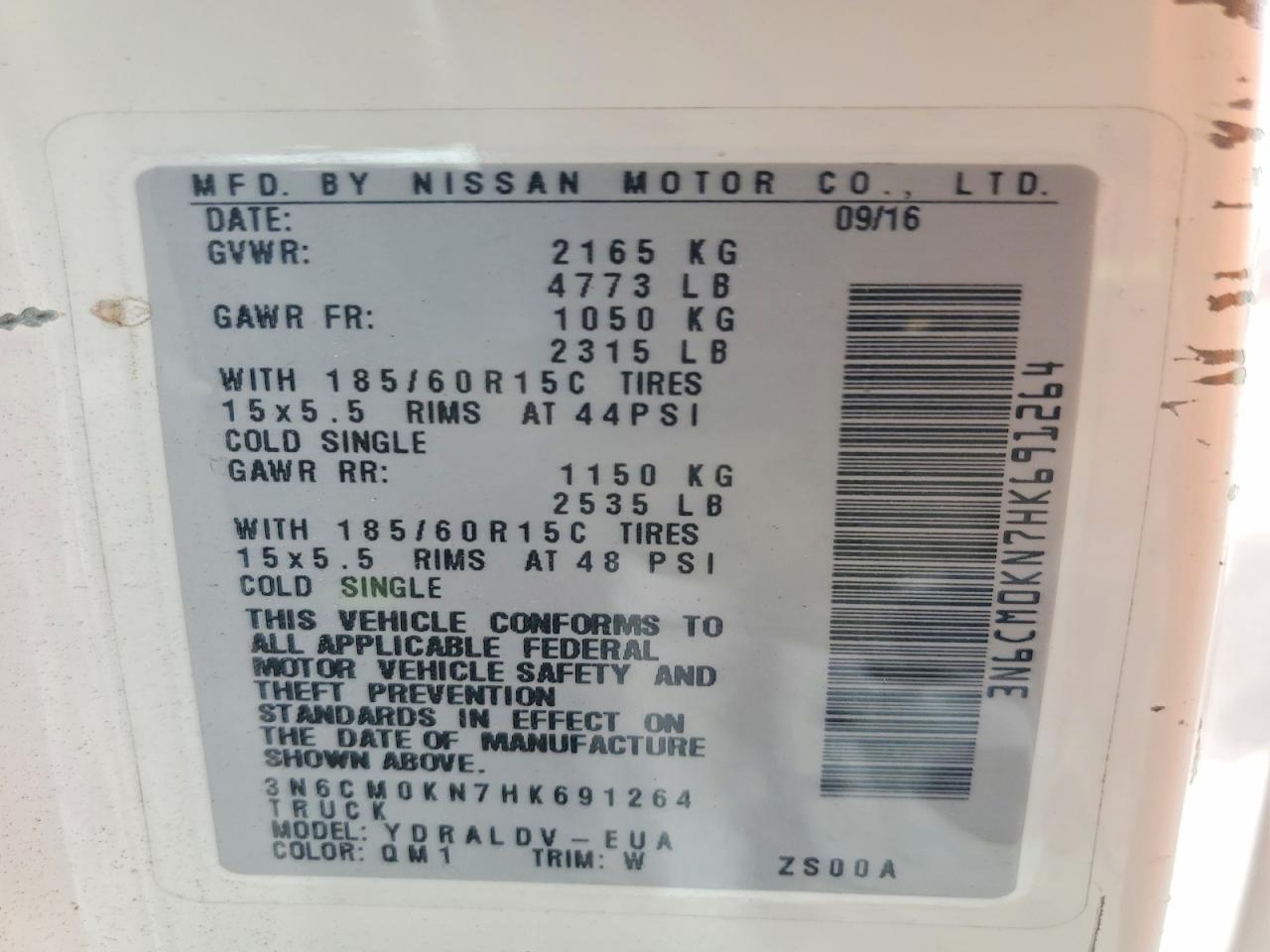 2017 Nissan NV200 Delivery Van