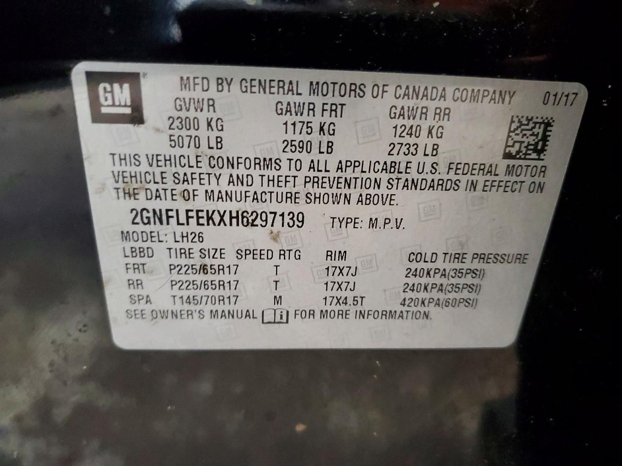 2017 Chevrolet Equinox lt