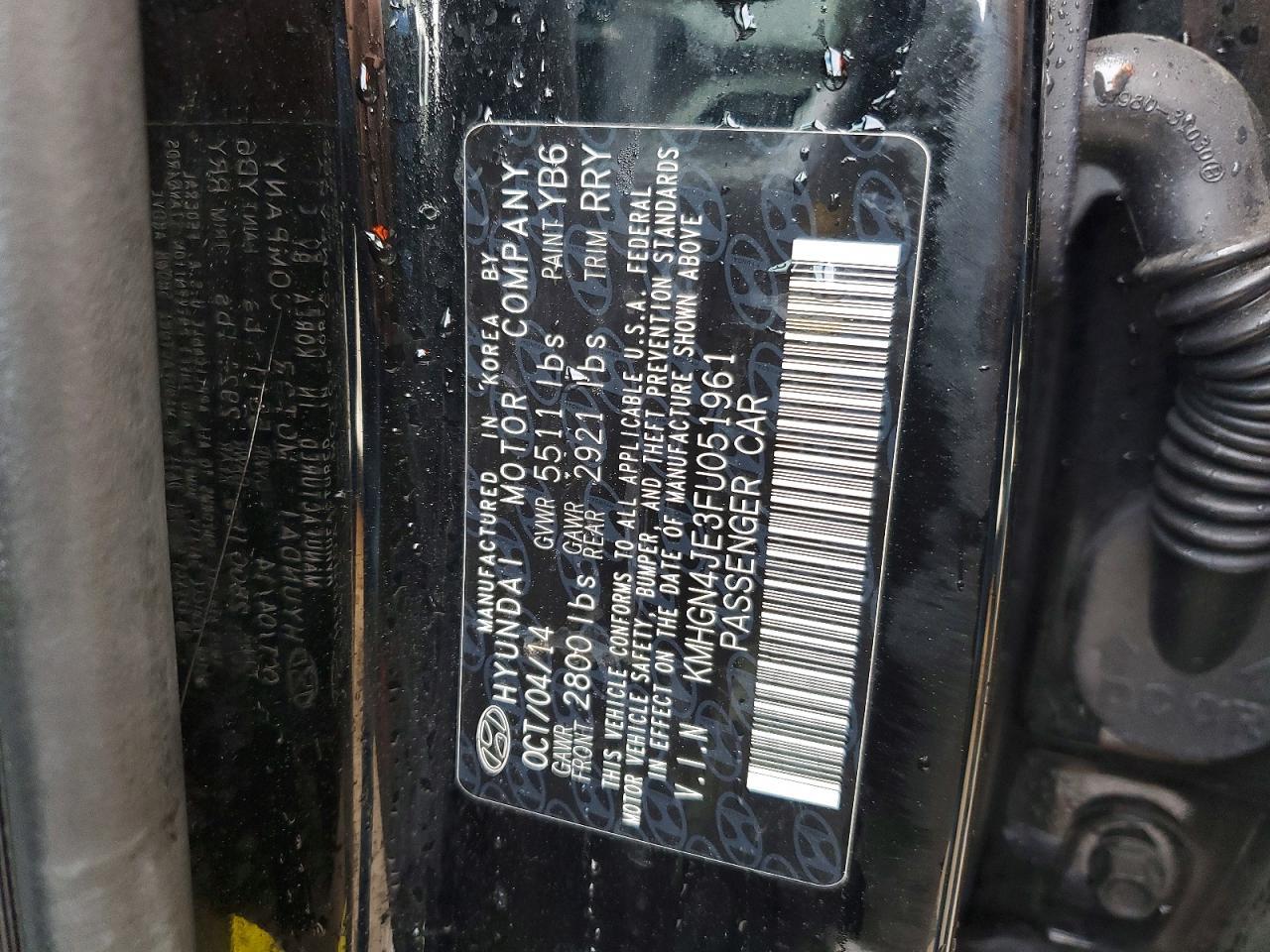 2015 Hyundai Genesis 3.8l