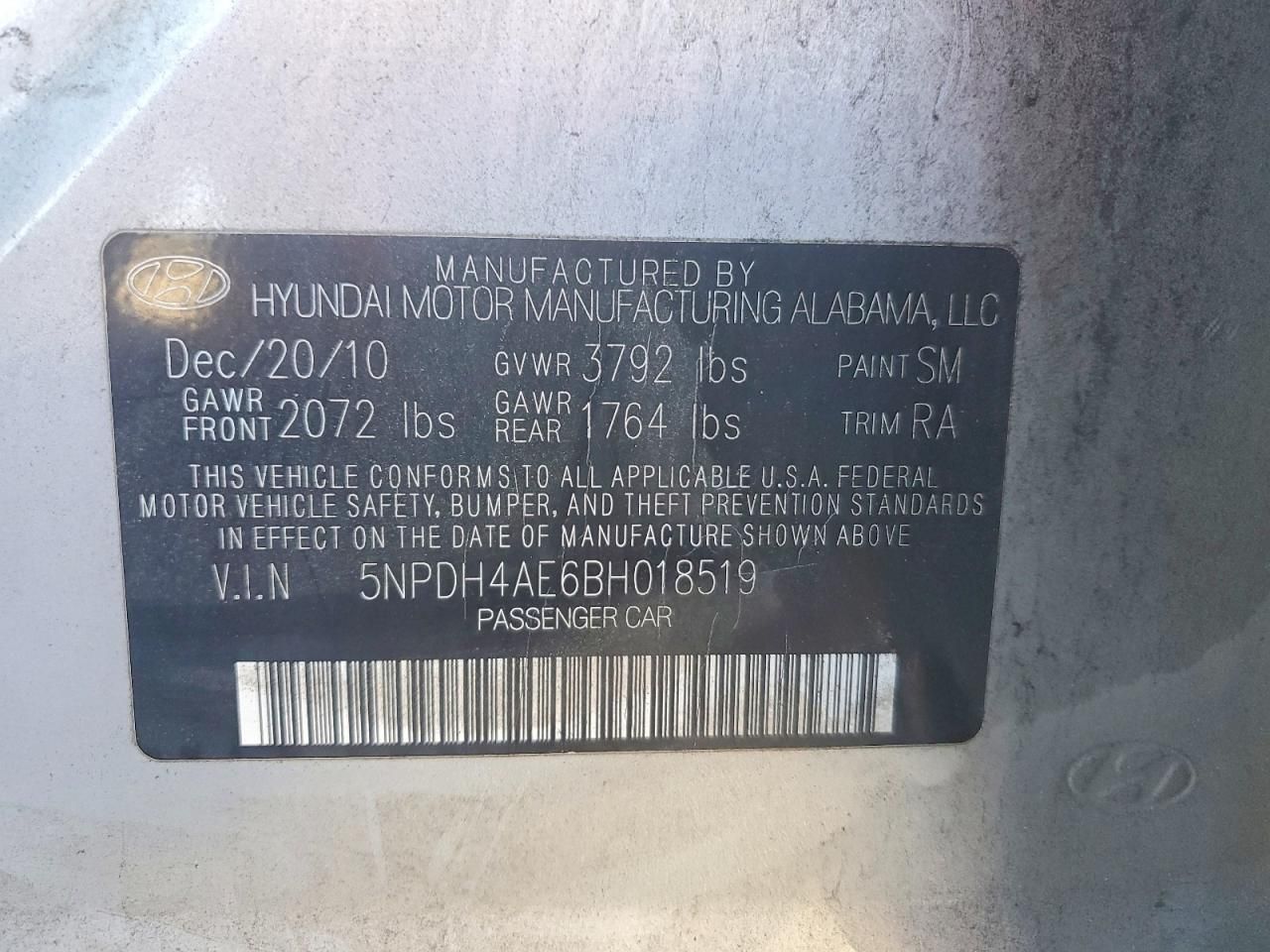 2011 Hyundai Elantra gls