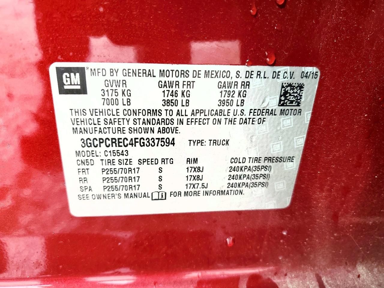 2015 Chevrolet Silverado C1500 lt