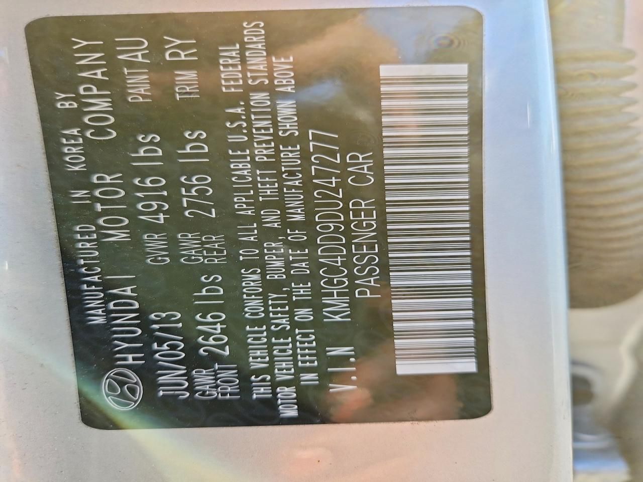 2013 Hyundai Genesis 3.8l