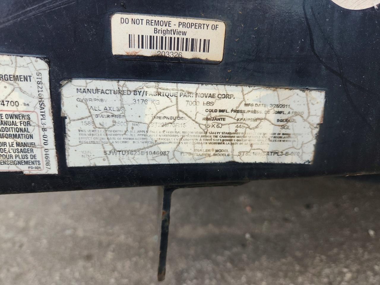 2011 Utility Utility Trailer