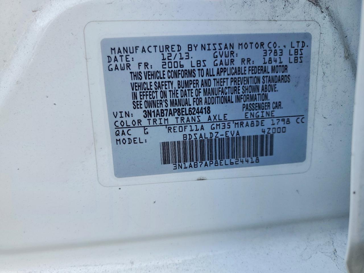 2014 Niss Sentra s