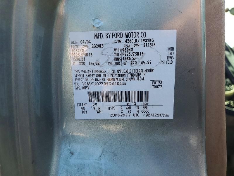 2005 Ford Escape xls