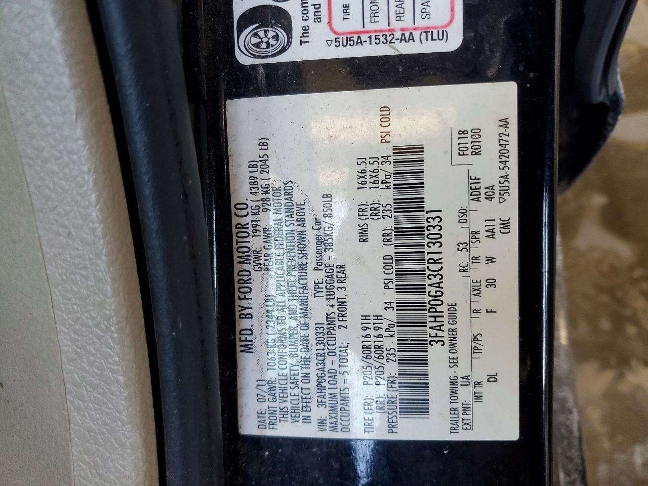 2012 Ford Fusion s