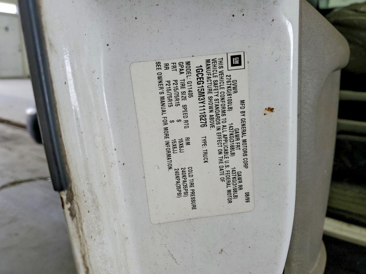 2000 Chev Rolet Express 1500 Utility / Service Van